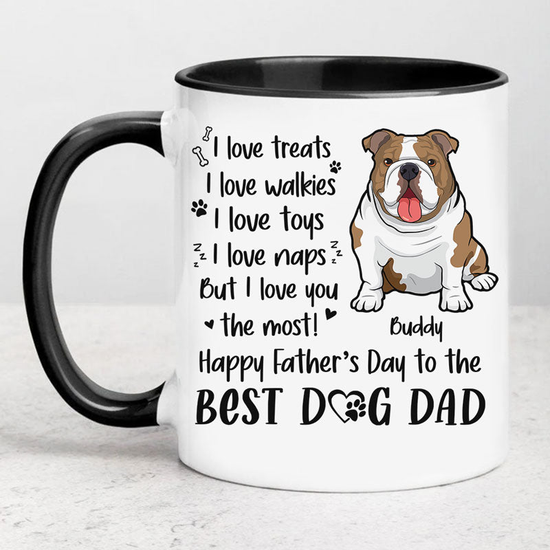 I Love Treats I Love Walkies, Personalized Accent Mug, Custom Gifts For Dog Lovers