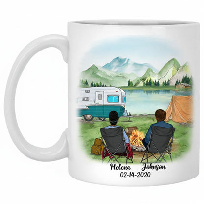 Husband and Wife Camping Partners for Life, Customized Camping Couple mug, Anniversary gifts, Personalized gifts