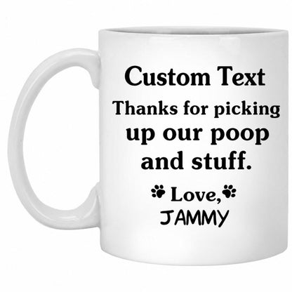 Dog dad Dog Mom mug, gift for dog lovers - Picking up poop, funny custom coffee cup