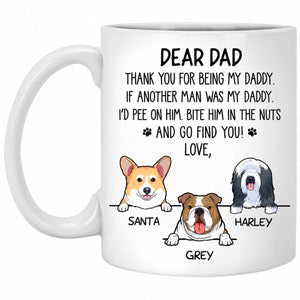 Personalized Dog Dad Mug - Thank You For Being My Daddy Funny Gift From the Dog, Custom Dog Breed & Name