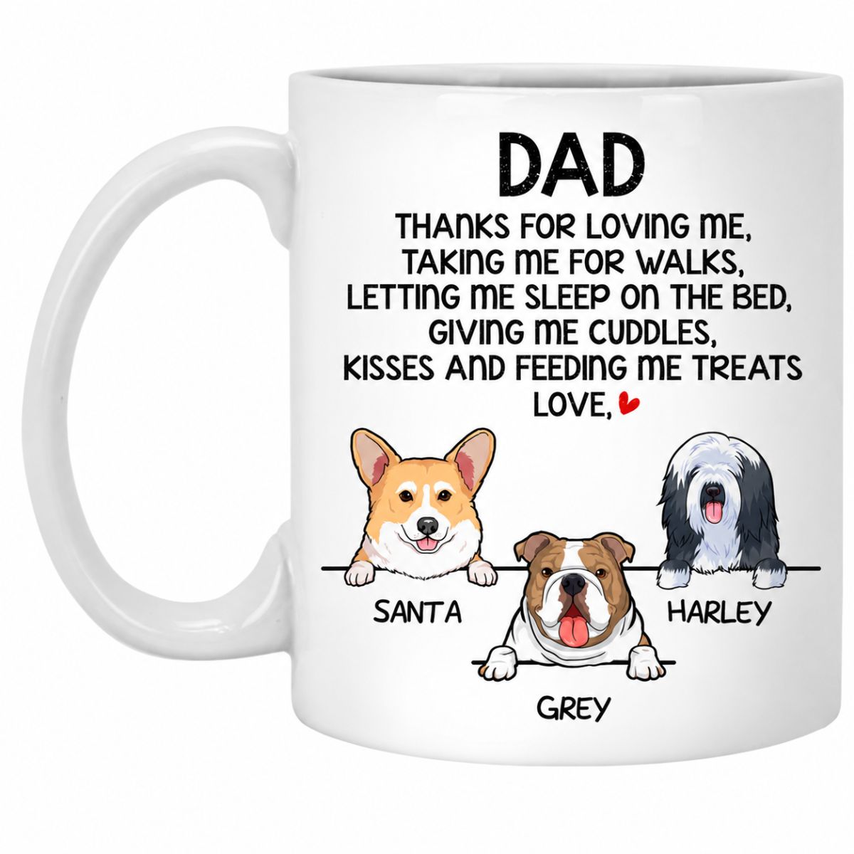 Personalized Dog Dad Mug - Thanks For Loving Me Funny Gift From the Dog, Custom Dog Breed & Name