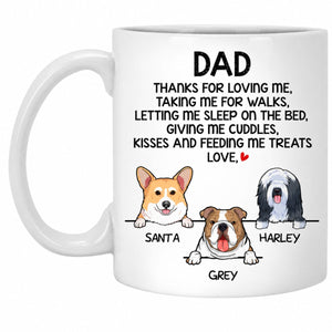 Personalized Dog Dad Mug - Thanks For Loving Me Funny Gift From the Dog, Custom Dog Breed & Name