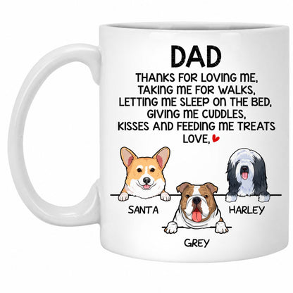 Personalized Dog Dad Mug - Thanks For Loving Me Funny Gift From the Dog, Custom Dog Breed & Name