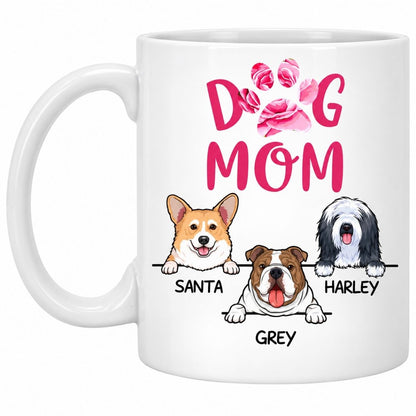 Funny dog mom mug, personalized gift for dog lovers, custom coffee cup