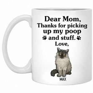Thanks For Picking Up Our Poop And Stuff, Personalized Coffee Mug, Custom Gift for Cat Lovers