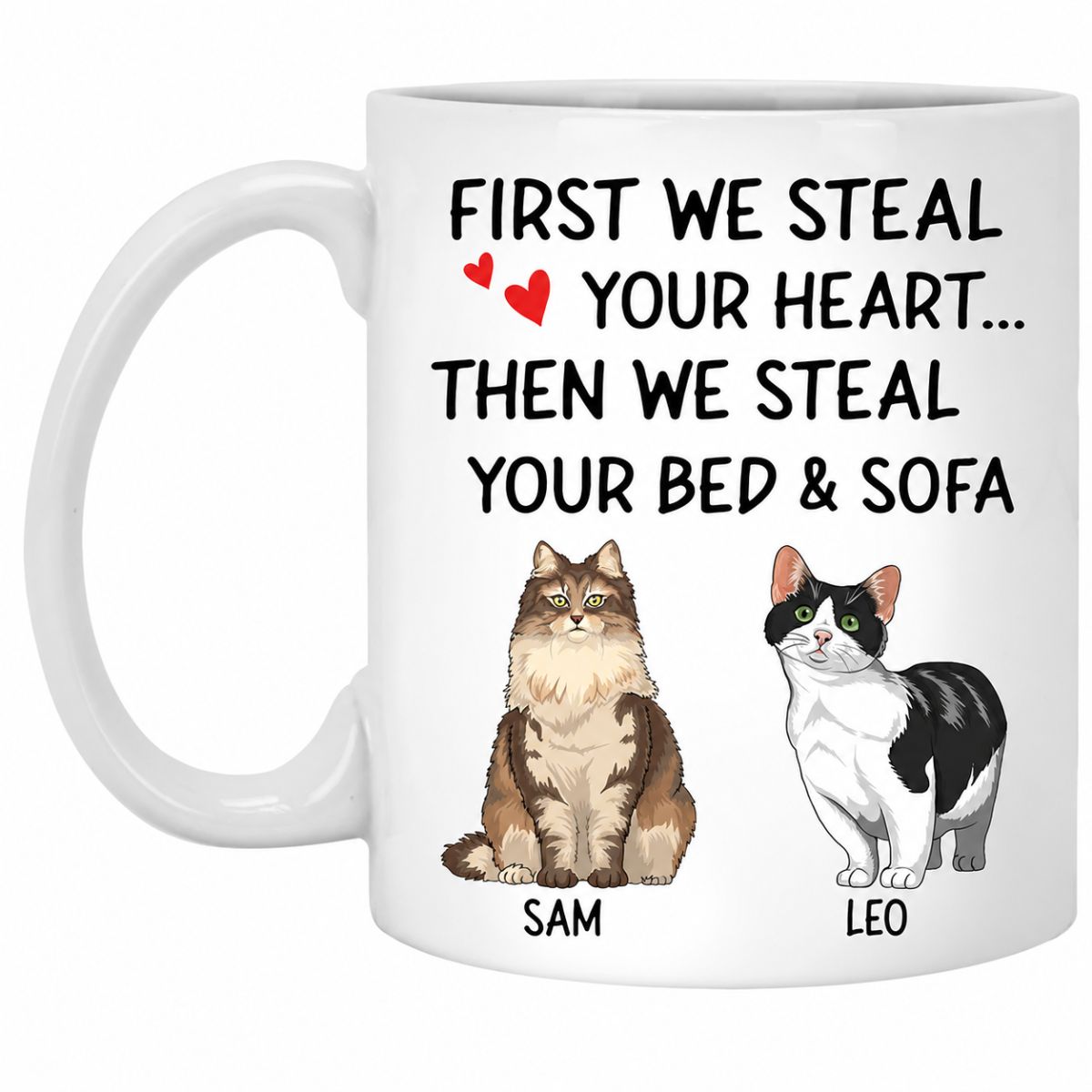 Steal Your Heart, Personalized Coffee Mug, Custom Gift for Cat Lovers