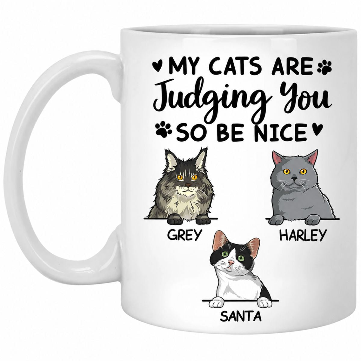 My Cats Are Judging You, Custom Coffee Mug, Personalized Gifts for Cat Lovers