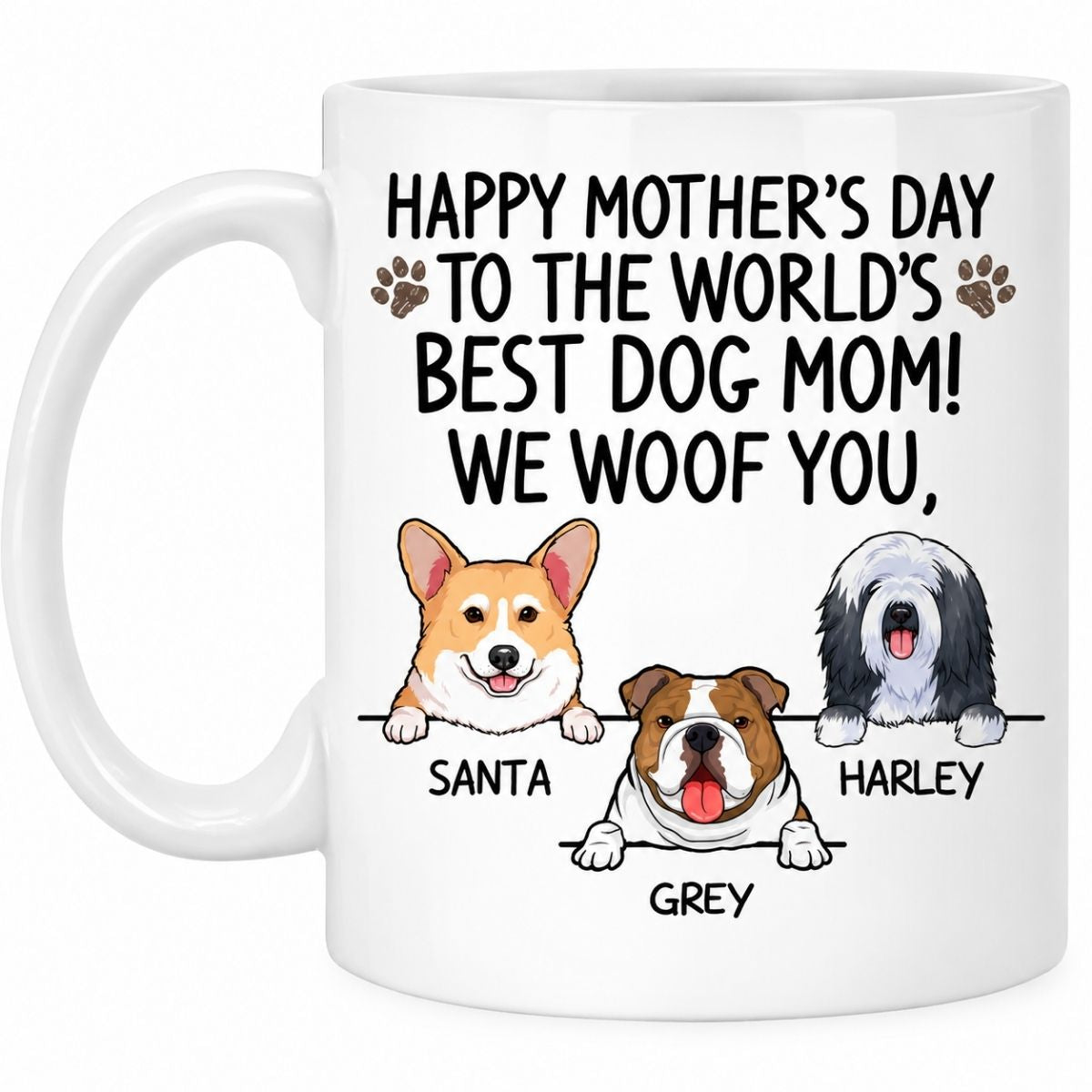 Funny dog mom mug, personalized gift for dog lovers - World best dog mom, custom coffee cup