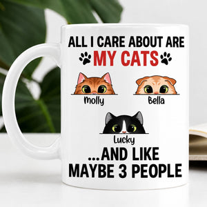 All I Care About Mugs, Funny Custom Coffee Mug, Personalized Gift for Cat Lovers