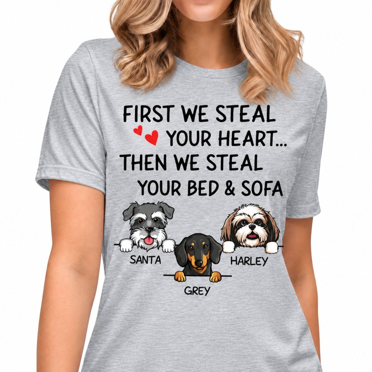 Funny dog shirt, personalized gift for dog lovers - Steal your heart, custom t-shirt for dog lovers