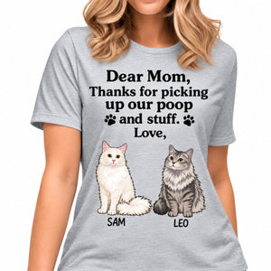 Thanks For Picking Up Our Poop And Stuff, Funny Personalized Shirt, Custom Gift for Cat Lovers, Custom Tee