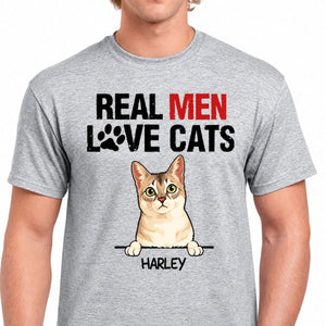 Real Men Love Cats, Custom Shirt, Personalized Gifts for Cat Lovers