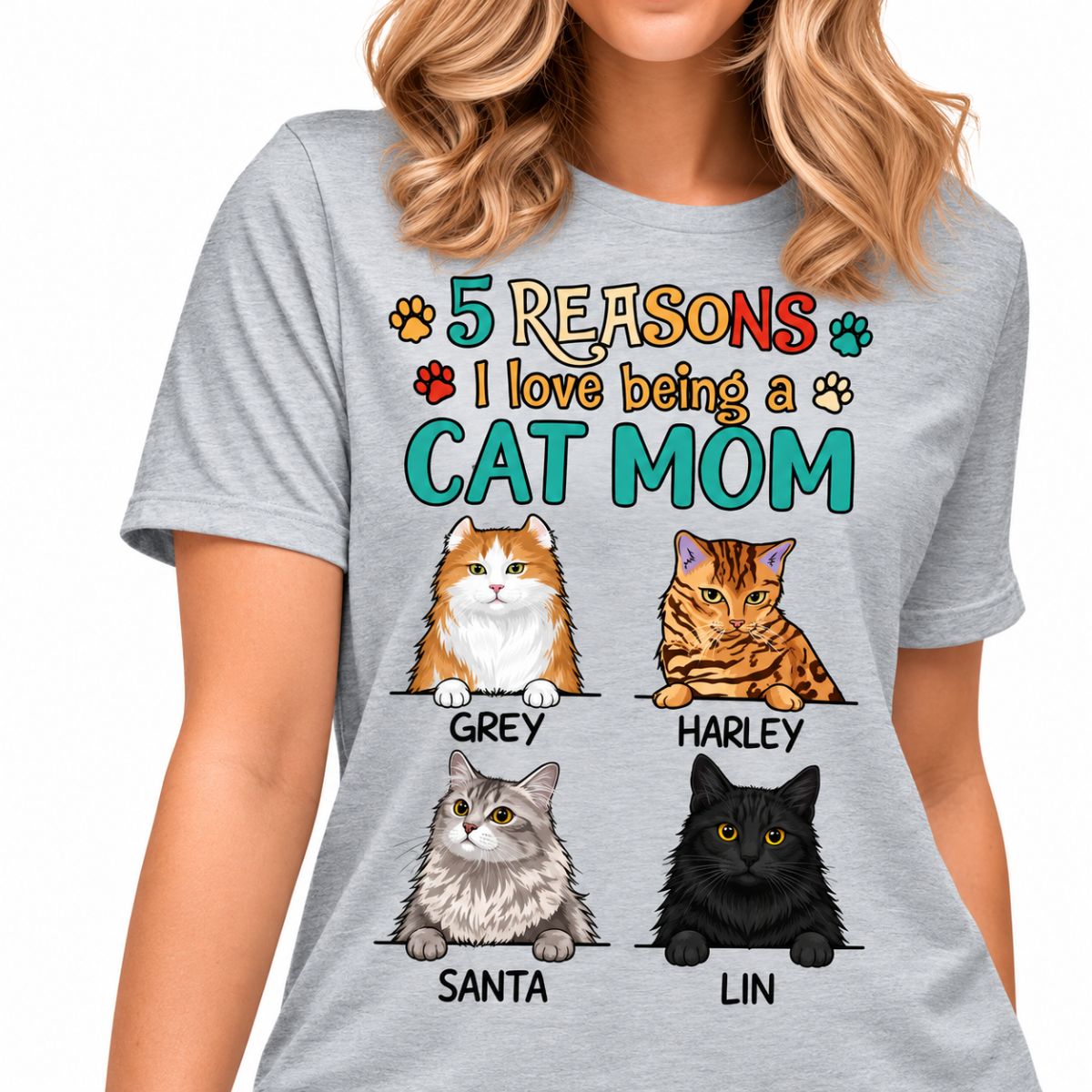 Reasons Being A Cat Mom, Custom Shirt, Personalized Gifts for Cat Lovers