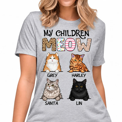 My Children Meow, Custom Shirt, Personalized Gifts for Cat Lovers