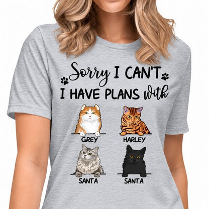 Sorry I Have Plans With Cats, Custom Shirt, Personalized Gifts for Cat Lovers