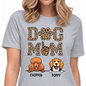 Funny dog mom shirt, personalized gift for dog lovers - Dog mom, leopard, custom t-shirt for dog lovers
