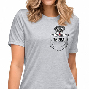 Dog mom Dog dad shirt, Personalized gift for dog lovers - Pocket, custom t-shirt for dog lovers