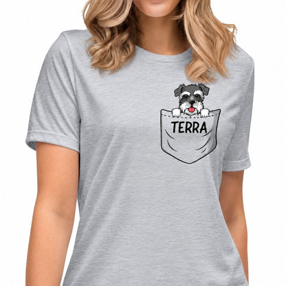 Dog mom Dog dad shirt, Personalized gift for dog lovers - Pocket, custom t-shirt for dog lovers