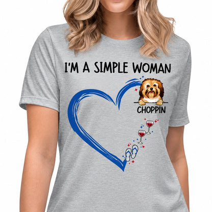 Funny dog shirt, personalized gift for dog lovers - Simple woman, custom t-shirt for dog lovers