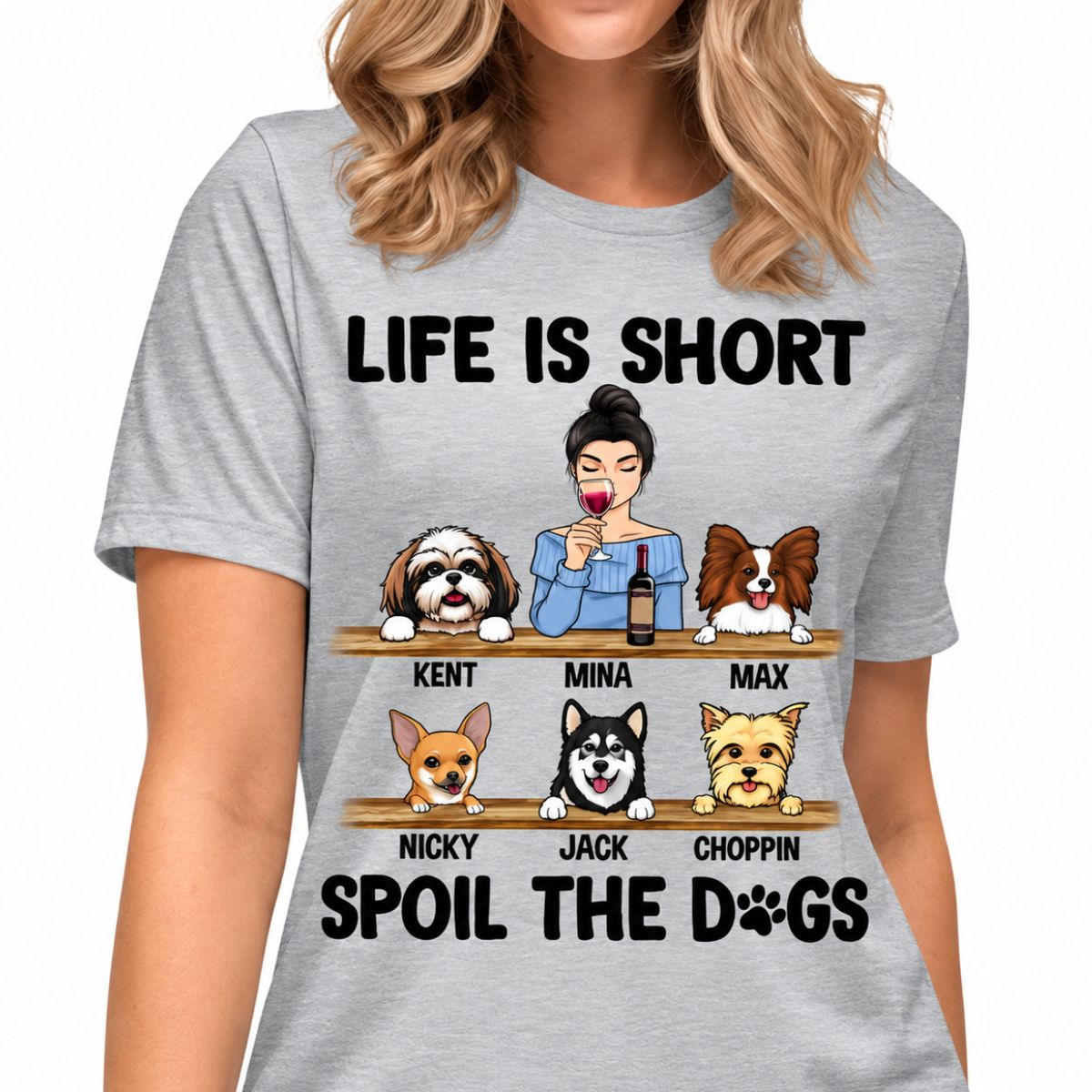 Personalized dog shirt, gift for dog lovers - Life is short, custom t-shirt for dog lovers
