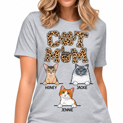 Cat Mom, Leopard, Custom Shirt, Personalized Gifts for Cat Lovers