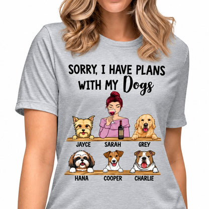 Funny dog shirt, personalized gift for dog lovers - I have plans with my dogs, custom t-shirt for dog lovers