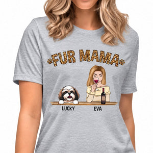Funny dog mom shirt, personalized gift for dog lovers - Fur mama, custom t-shirt for dog lovers