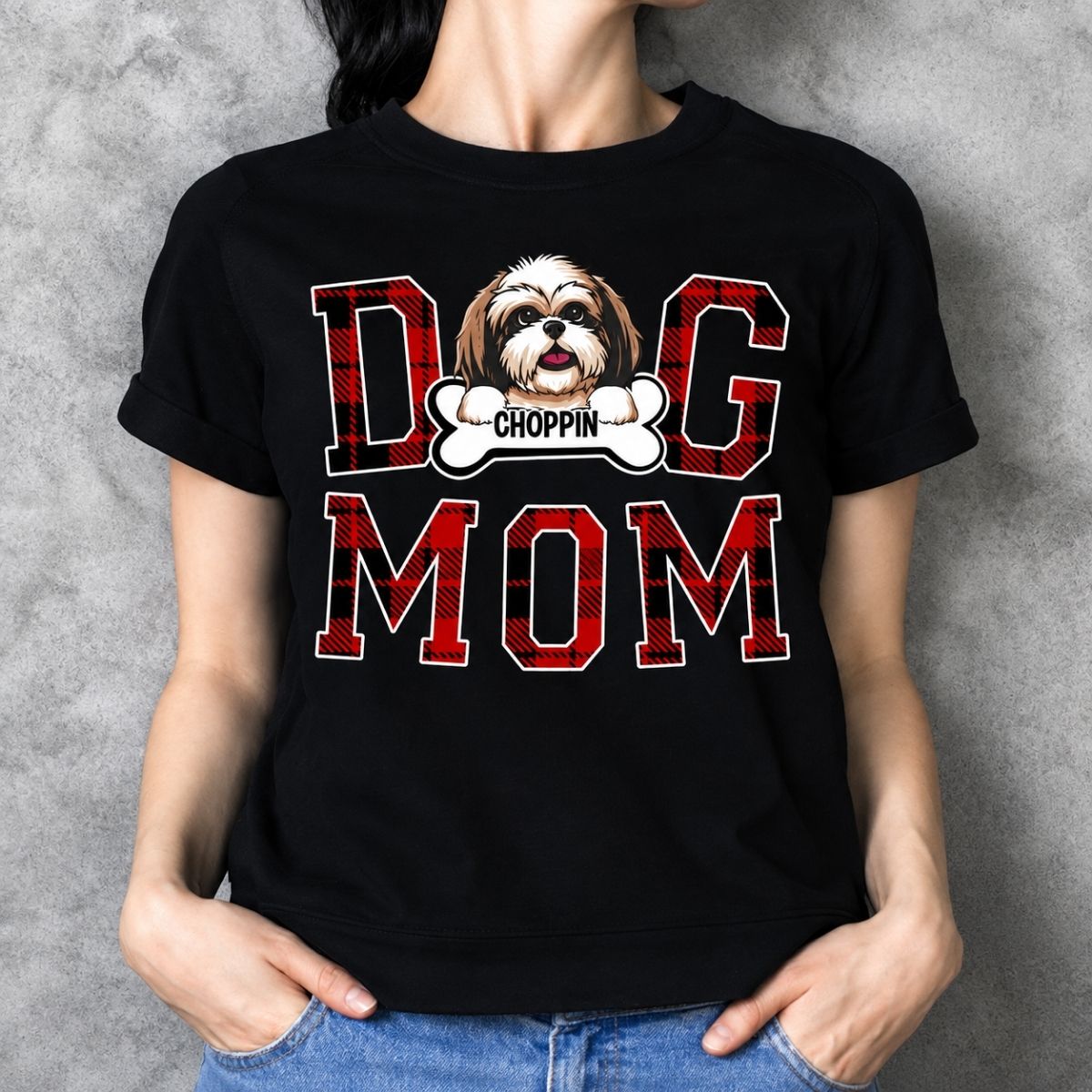 Funny dog mom shirt, personalized gift for dog lovers - Dog mom, leopard, custom t-shirt for dog lovers