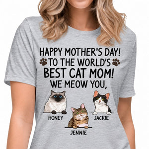 Happy Mother's Day, Best Cat Mom, I Meow You, Custom Shirt, Personalized Gifts for Cat Lovers