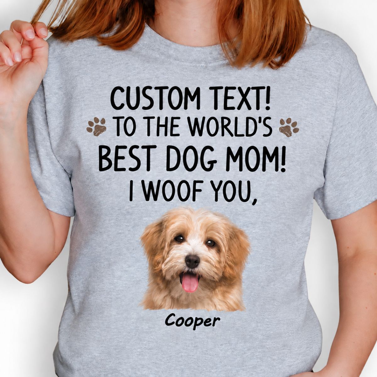 Dog mom shirt, gift for dog lovers - To the world's best dog mom, custom photo, custom t-shirt for dog lovers
