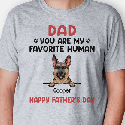 Favorite Human Personalized Dog Dad Dog Mom Shirt - Custom Graphic Tee