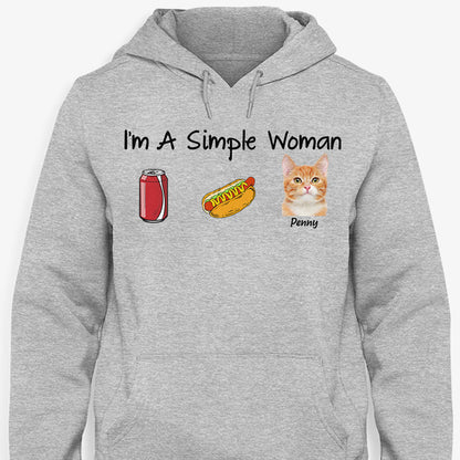 I'm Simple Woman Funny Shirt, Personalized Shirt, Gifts for Dog Mom Cat Mom, Custom Photo