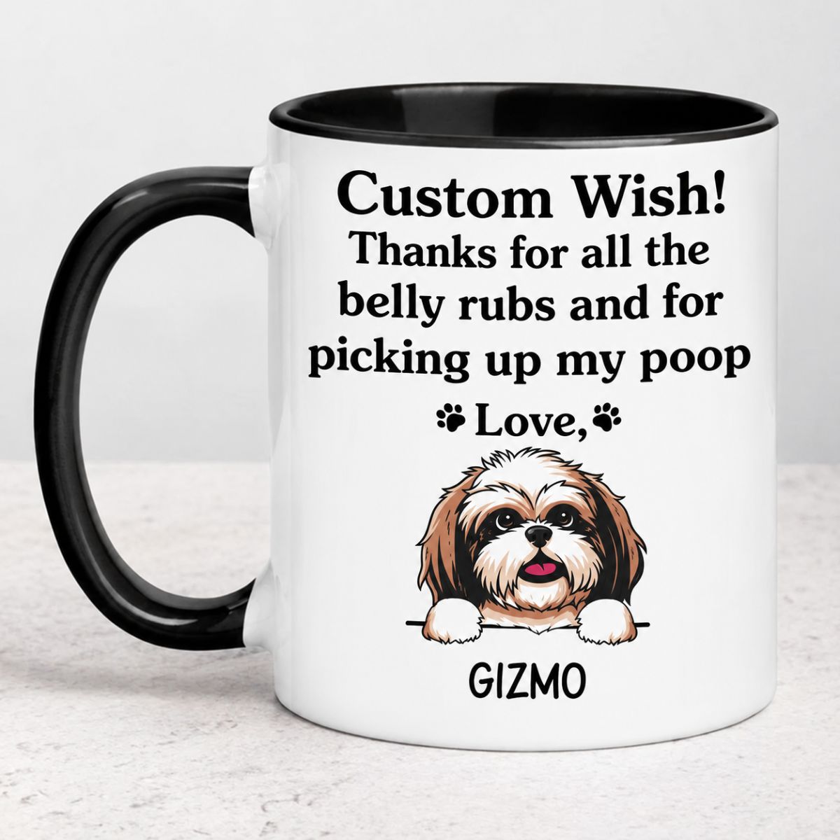 Funny Dog Dad Dog Mom, Personalized gift for dog lovers - All the belly rubs, Custom coffee cup