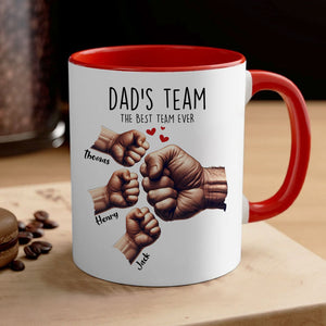 Dad Fist Bump Dad's Team, Personalized Coffee Mug, Father's Day Gift, Birthday Gift for Him