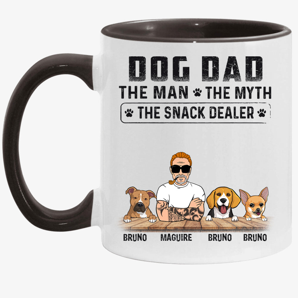 The Man The Myth The Snack Dealer, Personalized Mug, Custom Gifts For Dog Dad