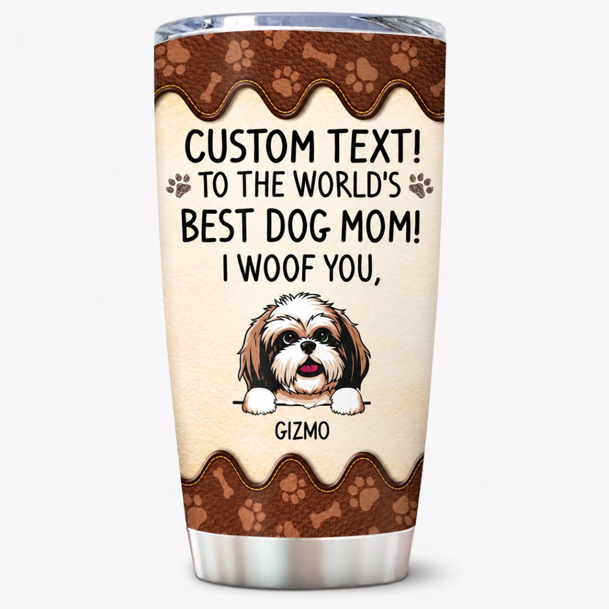 Funny Dog mom dog dad tumbler, personalized gift for dog lovers - To the world best dog dad, custom insulated cup