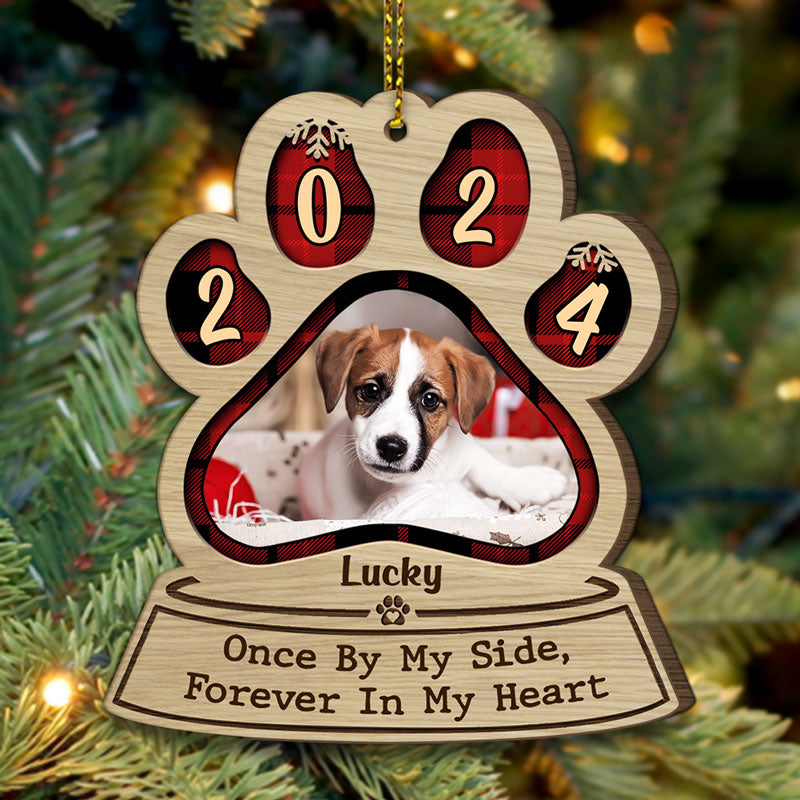 Forever In My Heart, Christmas Shaped Ornament, Custom Gifts for Pet Lovers, Custom Photo Ornament