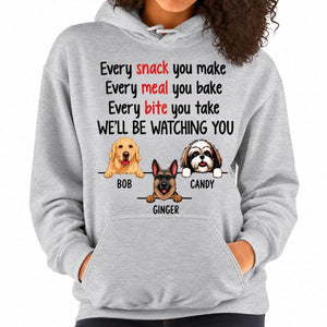 Dog mom Christmas hoodie, personalized gift for dog lovers - Snack meal bite, custom hooded sweatshirt