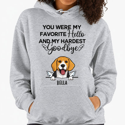 My Hardest Goodbye, Personalized Custom Hoodie, Sweater, T shirts, Christmas Gift for Dog Lovers