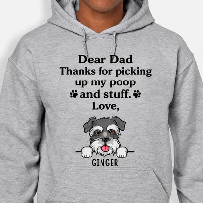 Personalized Dog Dad Hoodie - Thanks For Picking Up Christmas Gift From the Dog, Custom Dog Breed & Name