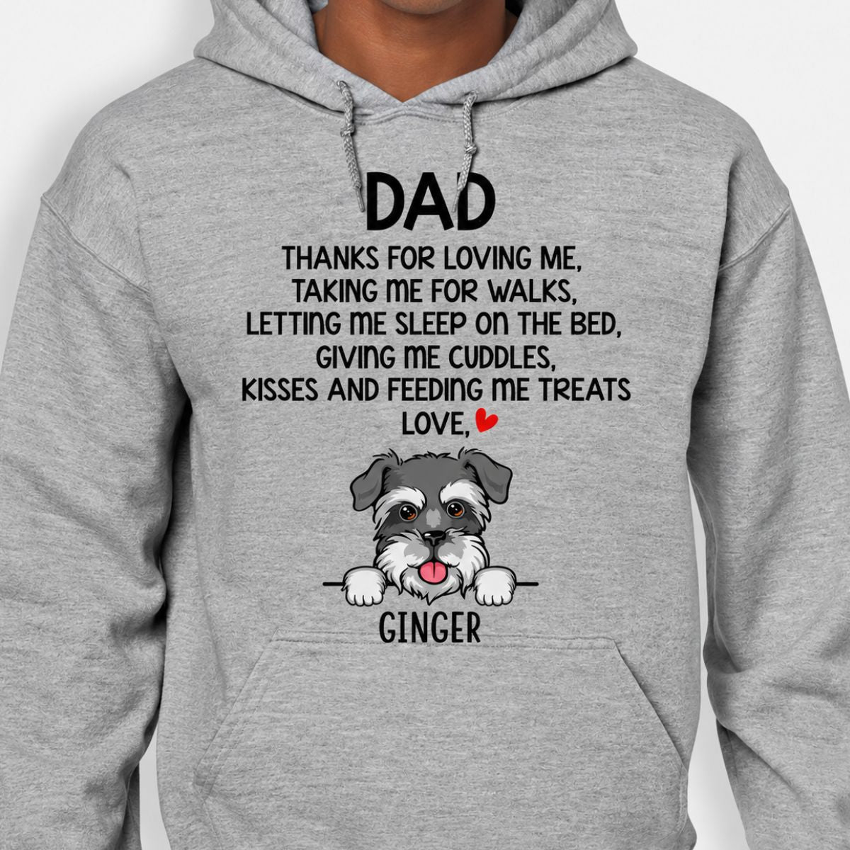 Personalized Dog Dad Hoodie - Thanks For Loving Me Christmas Gift From the Dog, Custom Dog Breed & Name