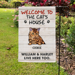 Welcome To The Cat House, Custom Flags, Personalized Cat Decorative Garden Flags
