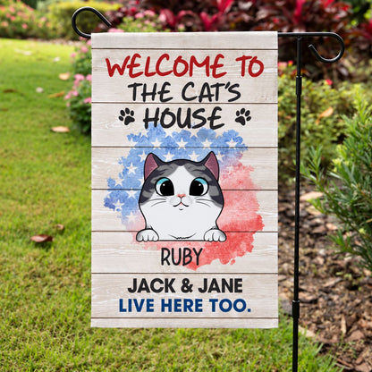 Happy American Cats, Custom Flags, Personalized Cat Decorative Garden Flags