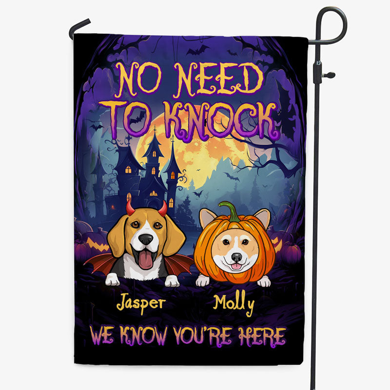 No Need To Knock Halloween, Personalized Garden Flags, Halloween Decor, Halloween Party Ideas