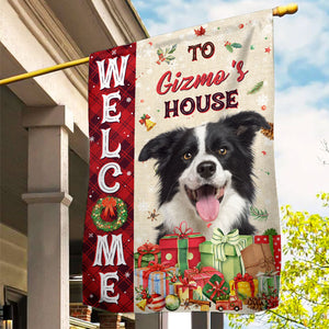 Welcome To The Dog House Flag, Custom Photo Personalized House Flags, Christmas Gifts For Dog Lovers