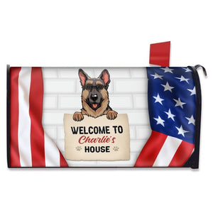 Welcome To My Home American Flag, Welcome To Our Home American Flag Mailbox Cover, Decoration For Dog Lovers