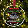 I'll Be Snuggled In Mommy's Belly, Personalized Glass Ornament, Custom Photo Gifts for Dad-to-be