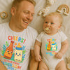 Personalized Our First Father's Day 100% Cotton T-shirt Baby Bodysuit with Name and Year Birthday Gift for Baby Daddy