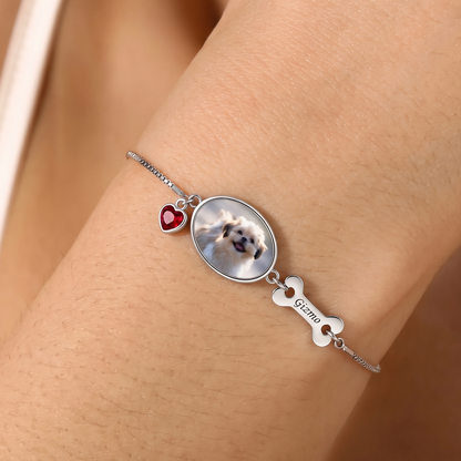 Personalized dog bracelet, gift for dog lovers - Custom name, custom photo, custom charm jewelry
