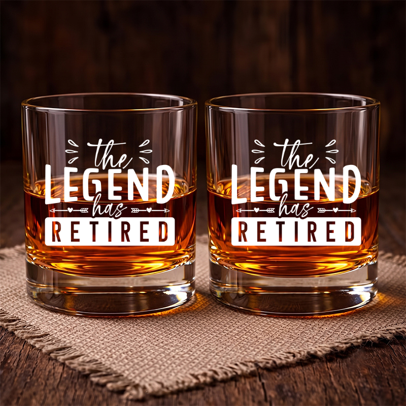 Legend Has Retired, Engraved Rock Glass, Retirement Gifts